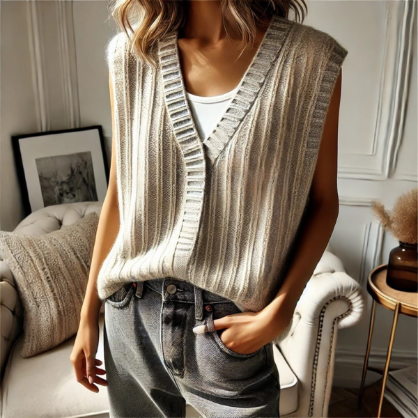 褐冕針織背心
