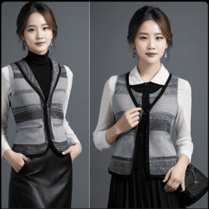 墨影雅緻針織背心