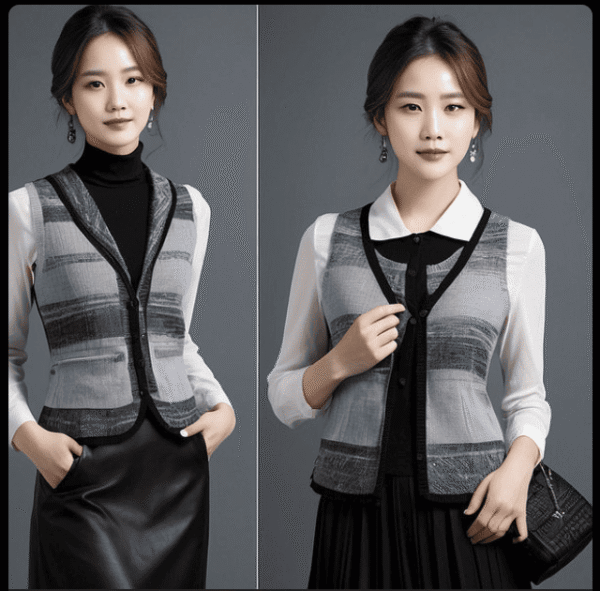 墨影雅緻針織背心